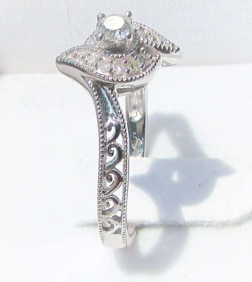 **NEW RANGE [R20412]** PROMISE DESIGN [0.225ct] ROUND CUT DIAMOND RING [WHITE GOLD]