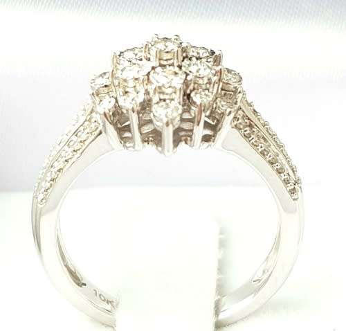 **BRILLIANT BUY [R45042]** 3 ROW DESIGN [1.00ct] DIAMOND RING [WHITE GOLD]