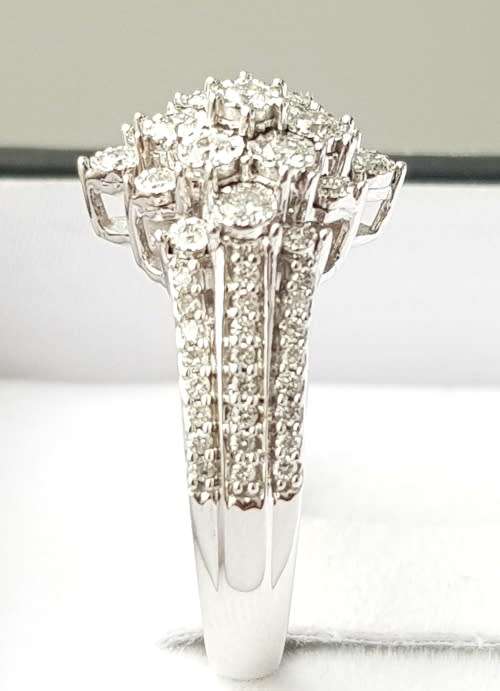 **BRILLIANT BUY [R45042]** 3 ROW DESIGN [1.00ct] DIAMOND RING [WHITE GOLD]