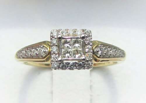 LATE START!!!**ULTRA SPARKLY [R28258]** INVISIBLE DESIGN [0.350ct] DIAMOND RING [YELLOW GOLD]