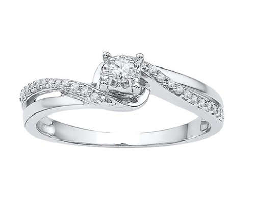 **SWIRL DESIGN [R23419]** HIGH QUALITY [0.220ct] ROUND CUT DIAMOND BAND [WHITE GOLD]