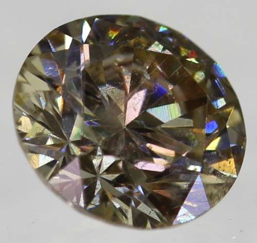 **IGL CERTIFIED R17766**0.55CT ENHANCED NATURAL RARE FANCY LIGHT BROWN ROUND CUT DIAMOND VS2
