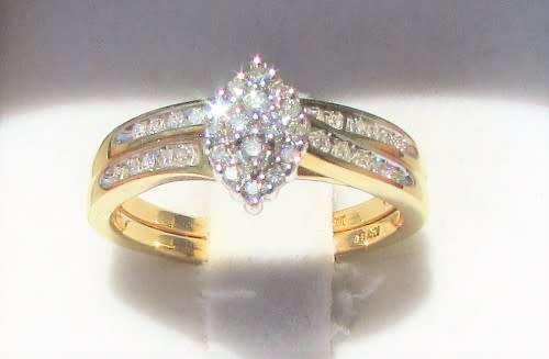 **SUPER SPECIAL | R35258** DESIGNER TWINSET | 0.400ct | DIAMOND RING + BAND | YELLOW GOLD