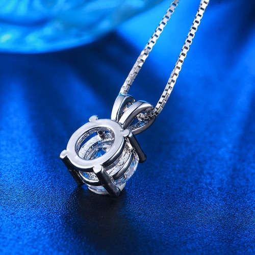 Spectacular! 2 Carat Simulated Solitaire Diamond Pendant With Chain