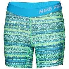LATE START! Original NIKE GIRLS Dri Fit Pro All Over Print 3" Compression Shorts 839175 301 Size L