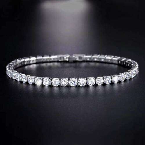 Elegant White Gold plated Engagement Tennis Bracelet -  With Ice White Simulated Stones - Size 17cm