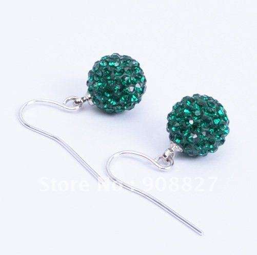 A MUST HAVE!!! EMERALD CRYSTAL SHAMBALLA LOOP EARRING-SELLS FOR R245 A PAIR