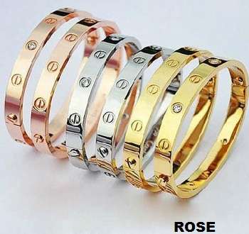 WOW!**NEW*TITANIUM IN 18KGP ROSE GOLD PLATED-INSPIRED BY DESIGNER BRACELET-STAMPED 18KGP
