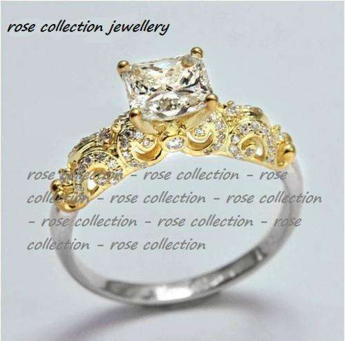 Designer! 1 Carat Cr. Princess Cushion Cut Diamond Ring with Accents Engagement Ring-Size7 /O/17.3mm