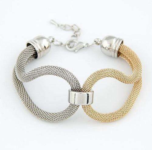 WOW! Step Out in Style! EXQUISITE NEW LATEST TREND BRACELET-MODERN DESIGN! Gold With Silver Only***