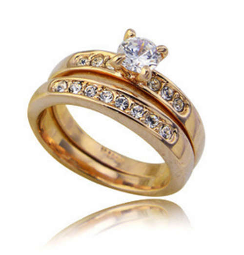 MIND-BOGGLING!! ROSE GOLD PLATED WITH 0.5CT SIMULATED DIAMOND RING SIZE 7/17.3MM/O