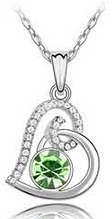 EXTRAORDINARY!! WHITE GOLD PLATED SIMULATED DIAMOND NECKLACE PENDANT