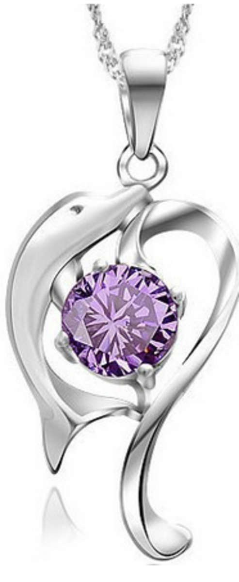 EXTRAORDINARY!! WHITE GOLD PLATED SIMULATED DIAMOND NECKLACE PENDANT