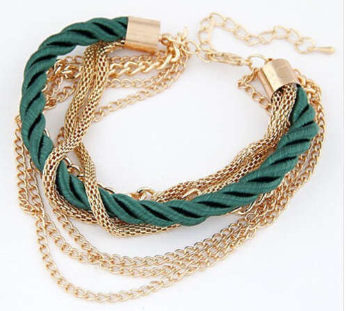 MIND-BLOWING!! ROPE AND CHAIN YELLOW GOLD PLATED BRACELETS ERV R999