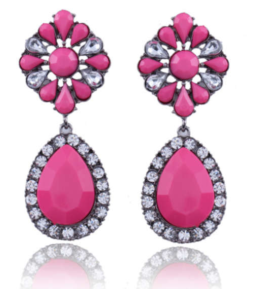 PHENOMENAL!! SILVER PLATED WITH SIMULATED DIAMOND EARRING ERV R999