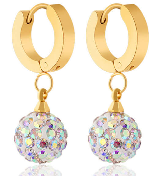 PHENOMENAL!! YELLOW GOLD PLATED WITH SIMULATED DIAMOND EARRING