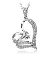 EXQUISITE!! SILVER PLATED WITH SIMULATED DIAMOND NECKLACE ERV R999