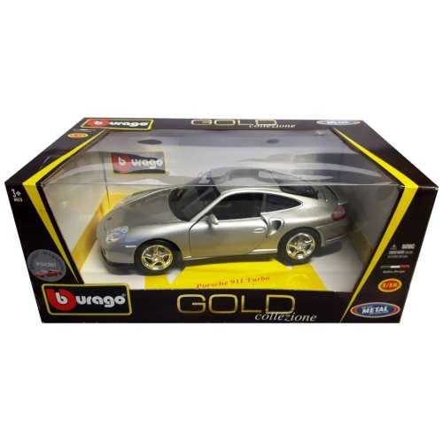 Bburago Porsche 911 Turbo (996) 1:18 silver diecast Model Car