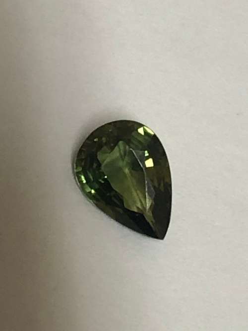 Pear sapphire natural earth mined with valuation certificate