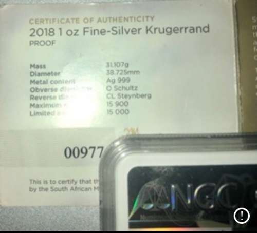 2018 South African Kruger Rand PF69 Ultra Cameo