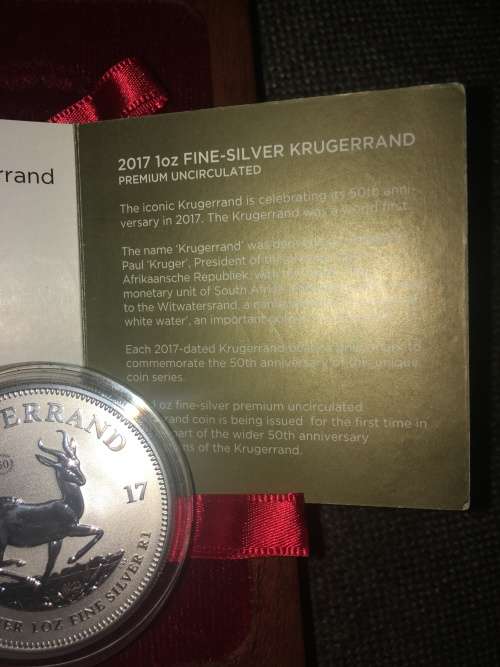 2017 1oz Fine-silver Krugerrand Premium