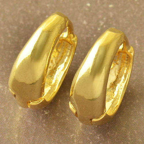 9K Yellow Gold Filled Ladies Hoop Earrings