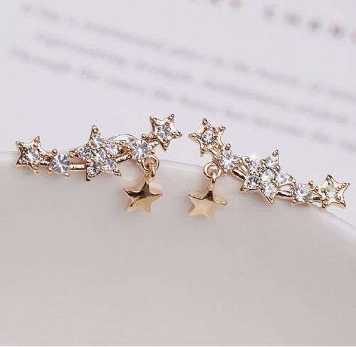 9K Yellow Gold Filled with AAA CZ Star Shape Earrings