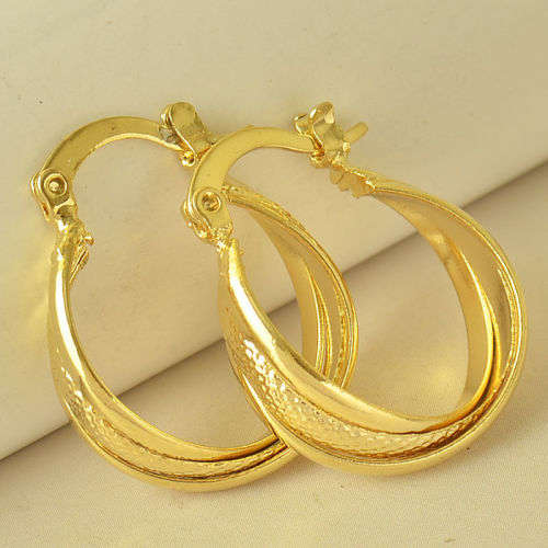 9K Yellow Gold Filled Womens Hoop Earrings