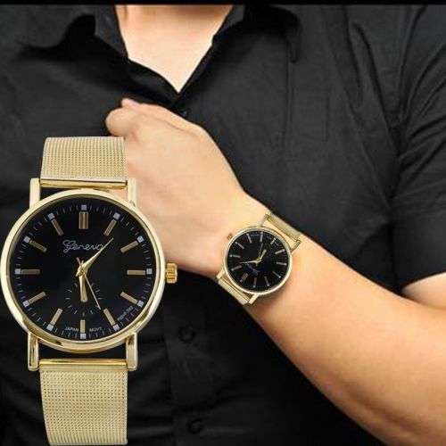 Geneva Womes Mens Watcthes Quartz Stainless Steel Casual Wrist Watch