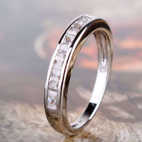 18K white gold filled white sapphire ring Sz7