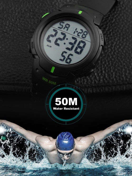 LED Date Watch Sport Quartz Wrist Men  Waterproof Military