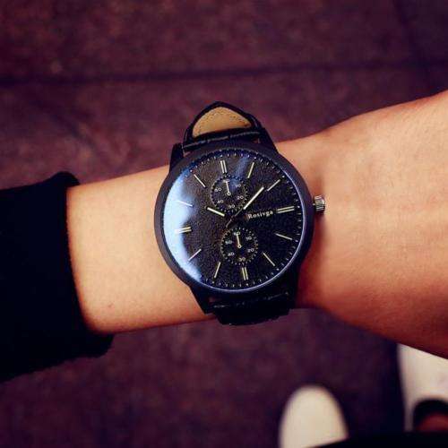 Leather Big Dial Analog Quartz UNISEX Sport Wristwatches