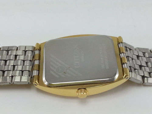 GENUINE MEN'S CITIZEN QUARTZ GENT'S 23K GOLD PLATED WRIST WATCH