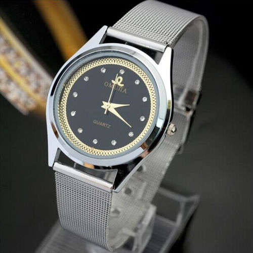Luxury  Watch Stainless Steel Band Quartz Wrist Watch UK