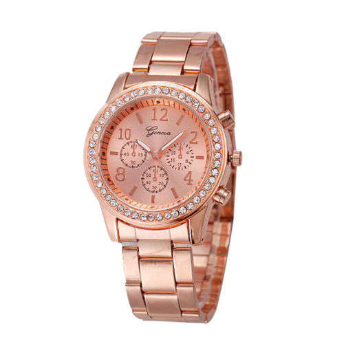 GENAVA Fashion Women's Bracelet Watch Alloy Watch -Rose Gold
