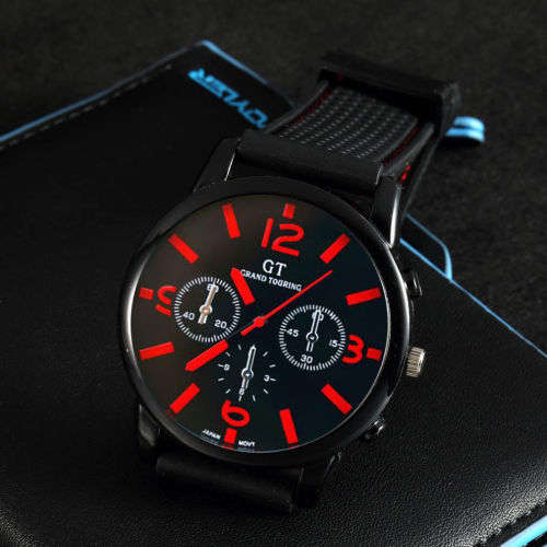Men's Fashion Black Stainless Steel Luxury Sport Watch