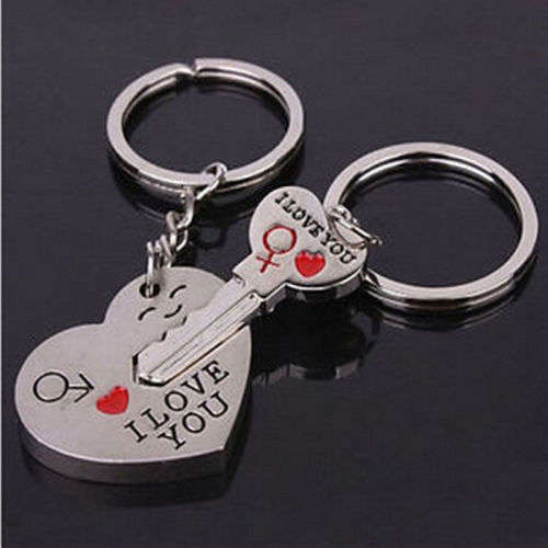 Heart+Arrow + Key Couple Key Chain Ring Keyrin