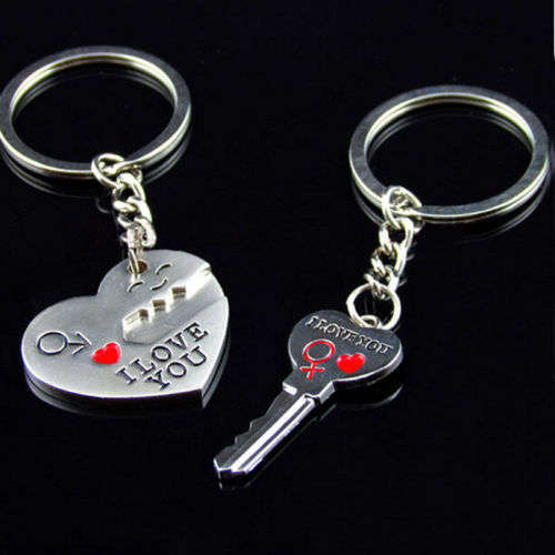 Heart+Arrow + Key Couple Key Chain Ring Keyrin
