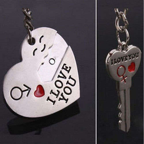 Heart+Arrow + Key Couple Key Chain Ring Keyrin