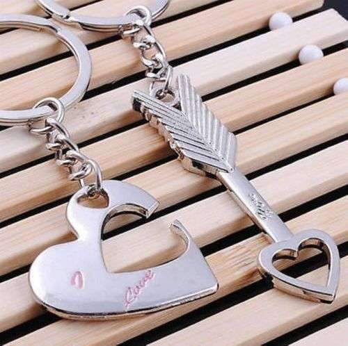 1 Pair Sweet Love Heart Key Ring Key Couples Romantic Key chain