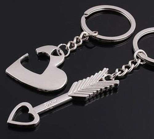 1 Pair Sweet Love Heart Key Ring Key Couples Romantic Key chain