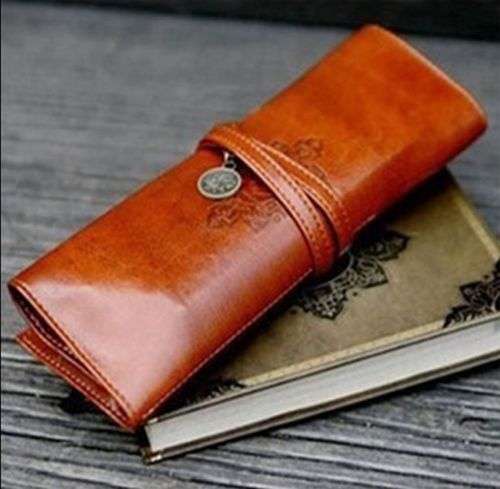 PU Pencil Pen Case Cosmetic Pouch Pocket Brush Holder Makeup Bag