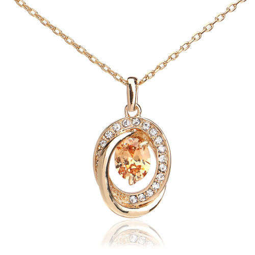 18k gold plated color rhinestone alloy pendant Austrian Necklace