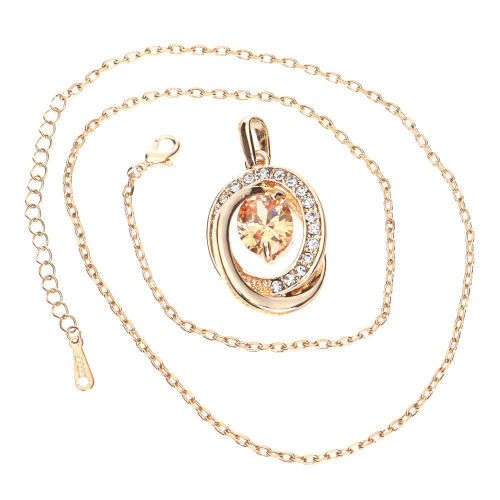 18k gold plated color rhinestone alloy pendant Austrian Necklace
