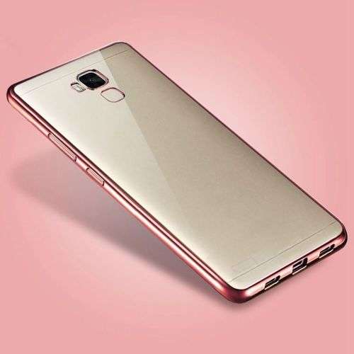 Shockproof Soft Silicone Clear Case For HUAWEI MATE 9 -  Color Rose Gold