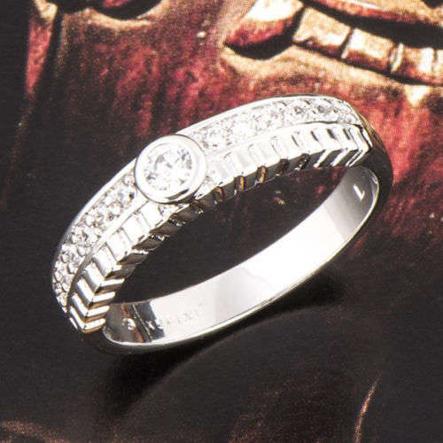 18K White Gold Filled Clear Zirconia Promise Ring Sz9