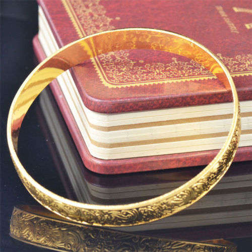 1 Set 14K Yellow Gold Filled Women Bangle Bracelet