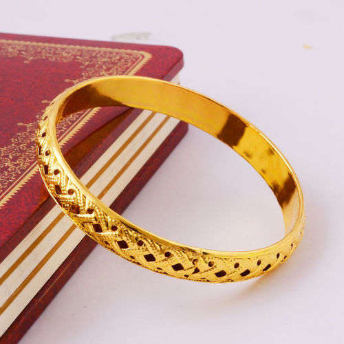 1 Set 14K Yellow Gold Filled Women Bangle Bracelet