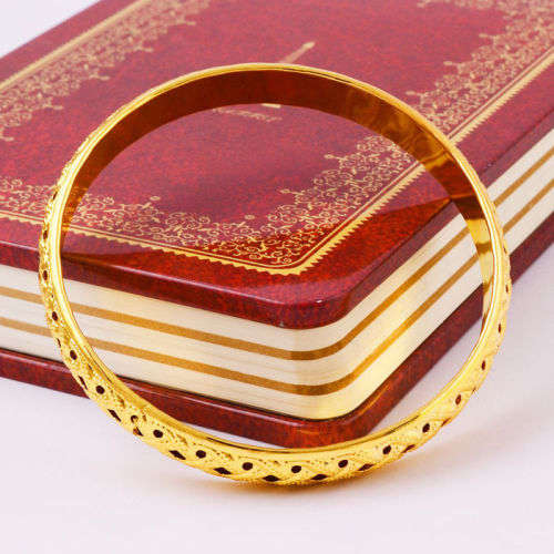 1 Set 14K Yellow Gold Filled Women Bangle Bracelet