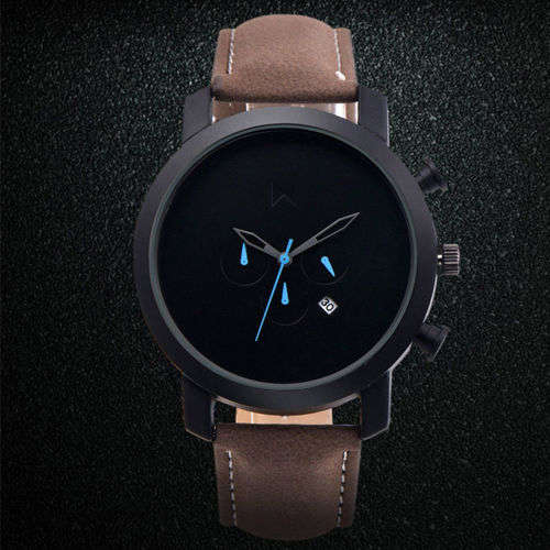 Men Sport Watch Retro Leather Date Day Analog Quartz Luxury Wristwatches